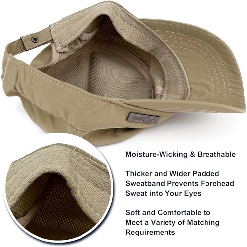 Loneshark Water Resistant Military Hat Quick Dry Cadet Cap Army Flat Top - color: Rectangle-logo-khaki