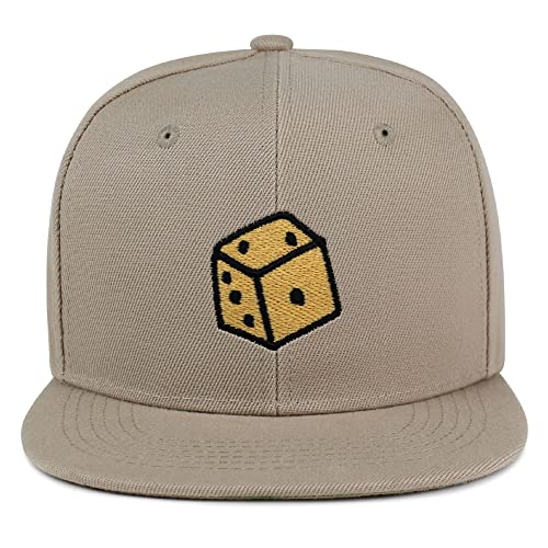 Dice Hip-Hop Snapback Hat Embroidered Baseball Cap Cute Board Game - color: 01. Khaki