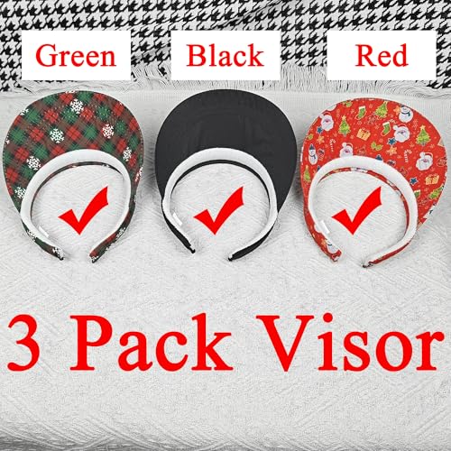 3 Pack Sports Sun Visor Hat Women Men Adjustable Clip On Visors Outdoor Golf Beach Cap - color: Black, Green, Red