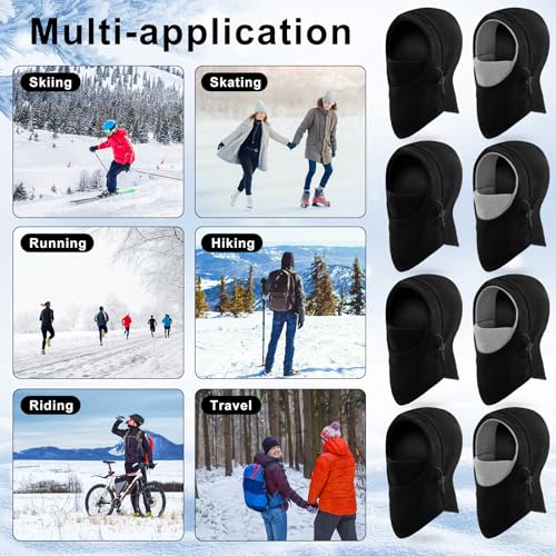 Frienda 8 Pcs Balaclava Ski Mask Fleece - color: Black Gray