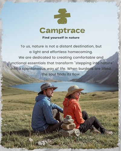 Camptrace Wide Brim Sun Hats for Men Hiking Fishing Outdoor Bucket Hat - color: Dark Grey