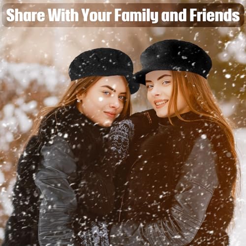 Mepase 3 Pieces Women Warm Hat for Winter Slouchy Beanie Cap with Visor Knitted Newsboy Hats for Women Ski Snow - color: Black