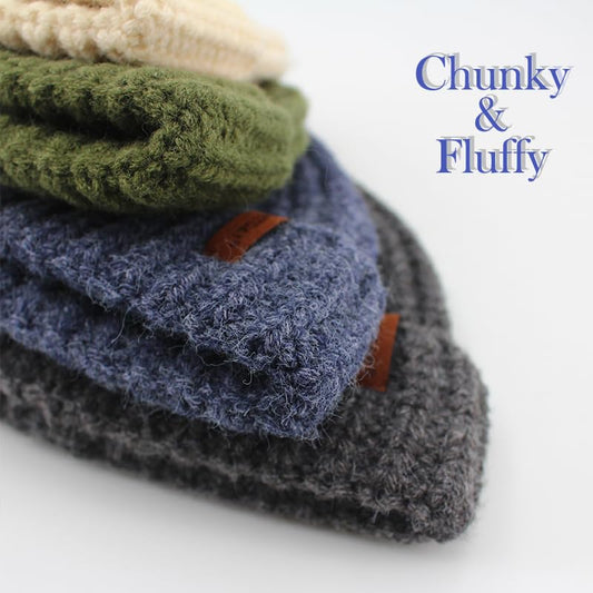 Chunky Wool Fisherman Short Beanie Hats Skull Cap for Men, Mens Thick Skater Streetwear Fishermans Beanie Daily Hat - color: Ivory