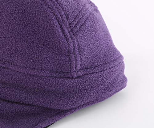 Home Prefer Mens Womens Warm Fleece Beanie Earflap Winter Hat Outdoor Winter Cap - color: Purple