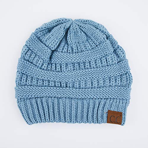 C.C Exclusives Cable Knit Beanie - Thick, Soft & Warm Chunky Beanie Hats - color: Denim