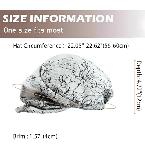 Womens Newsboy Hats Vintage Cabbie Hat Beret Paperboy Floral Painter Cap