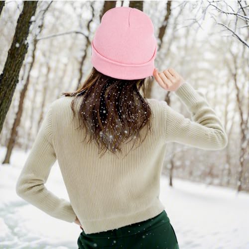 Pistha Beanie for Men Women-Knit Beanie Hats Skull Cap Winter Warm Hat - color: Pink