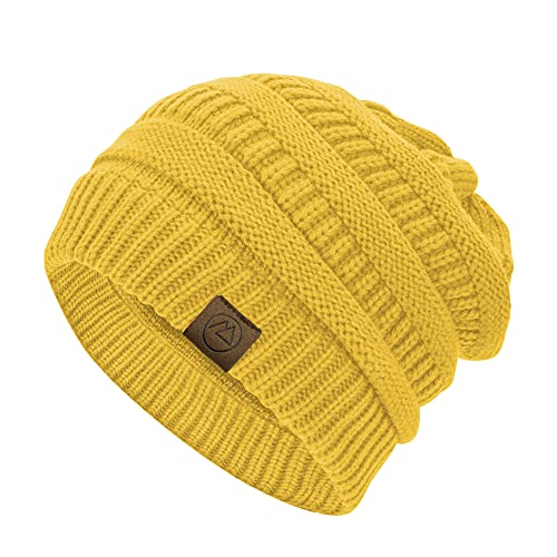 American Trends Winter Hats for Women 4 Pack Beanie Hats Caps Knit Chunky Slouchy Beanie Hats - color: Z Black Dot&yellow