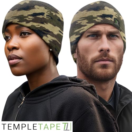 Temple Tape Tactical Fleece Watch Cap Beanie – Skull Cap Fleece Hat - Mens & Women - color: Camo, size: One Size