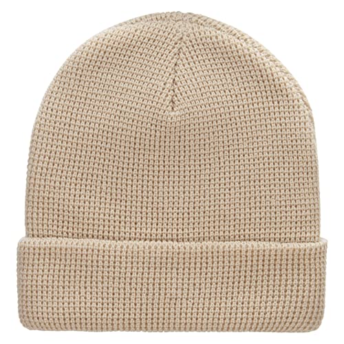 Waffle Knit Cuff Beanie - color: Birch