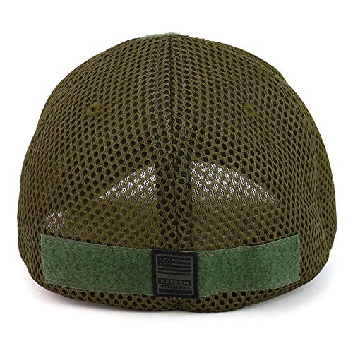 Armycrew Hook and Loop Patch Flex Fitting Tactical Air Mesh Back Cap - color: Mcu, size: Small-Medium