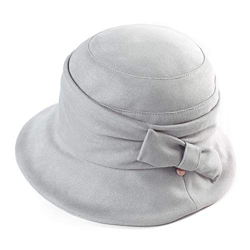 Comhats Womens 1920s Vintage Cloche Bucket Hat,Packable,Floppy,Winter,Party - color: Grey, size: Large