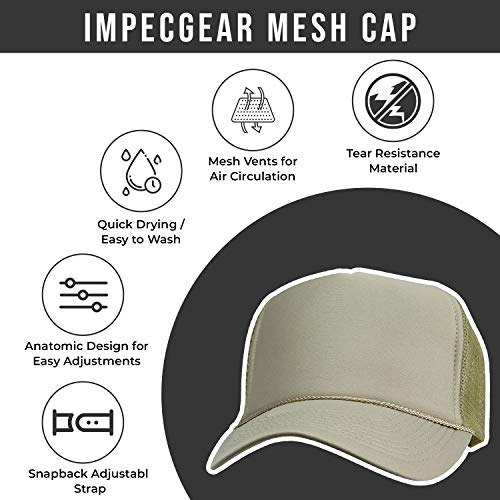 2 Packs Baseball Caps Blank Trucker Hats Summer Mesh Cap (2 FOR Price of 1) - color: Khaki