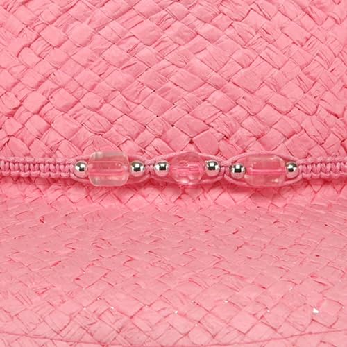 MG Womens Straw Outback Toyo Cowboy Hat, Pink