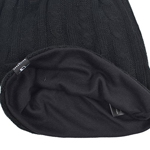 VECRY Men's Slouch Beanie Skull Cap Long Baggy Hip-Hop Winter Summer Hat - color: Cable-black