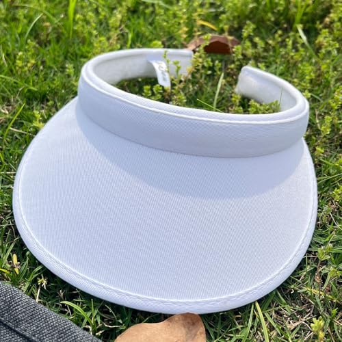 2 Pack Sun Visor Hats Women Men Clip On Wide Brim Visors Hat Outdoor Sports Golf Beach Travel Tennis Caps - color: White+navy