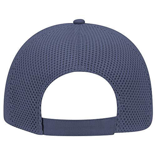 OTTO Cotton Twill w/Polyester 6 Panel Low Profile Air Mesh Baseball Cap - color: Navy