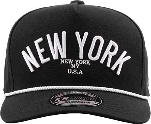 City Snapback Embroidered Fashion Snapback Hat New York Brooklyn Adjustable Baseball Cap Mens Womens - color: 2. Black White New York Snapback