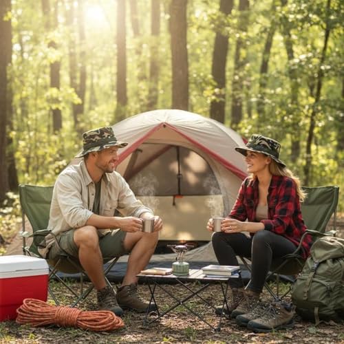 Men Women Boonie Safari Hats - UV-Protection Wide Brim Sun Hats with Chin Strap for Summer