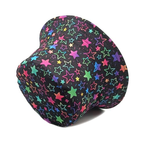 Printed Bucket Hat - Reversible Packable Summer Travel Beach Sun Cap for Men Women Teens - color: Neon Star