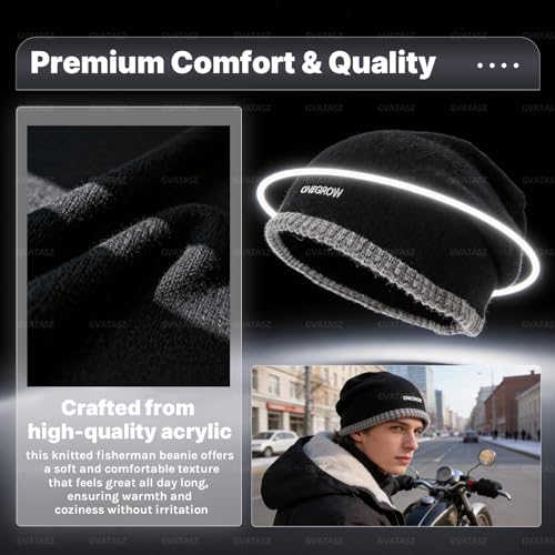 Slouchy Knit Beanies Winter Hats for Women Men Soft Warm Slouch Cuffed Skullcap Knitted Beanie Cap Stocking Hats - color: Mg-zzm25106-brown