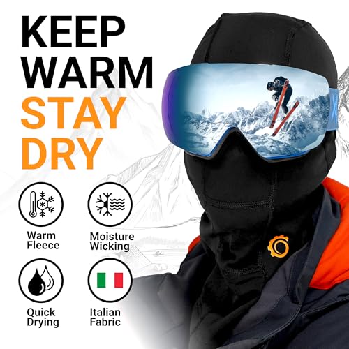 GearTOP Balaclava Ski Mask for Men and Women, Winter Motorcycle Face Mask - color: Black White Pink