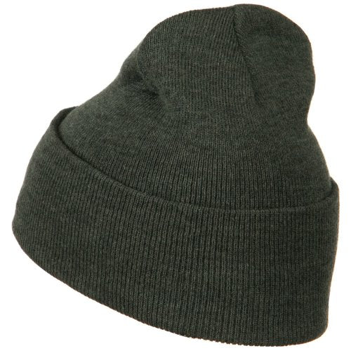 MG 12 Inch Long Knitted Beanie - color: Dark Grey Osfm