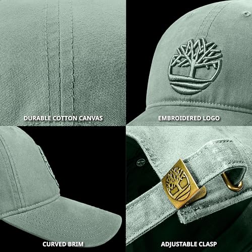 Timberland Soundview Baseball Cap for Boys 7-14, Cotton Canvas, Adjustable, Lightweight & Durable, One Size - color: Green Bay (Light Green)