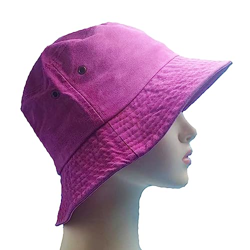 Premium Cotton Bucket Hats,Packable Hats for Men Women,Summer Bucket Hat,Fishing Sun Hats - color: Rose