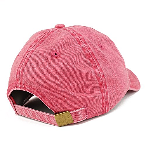 Trendy Apparel Shop Hydrangea Patch Pigment Dyed Washed Baseball Cap - color: Red