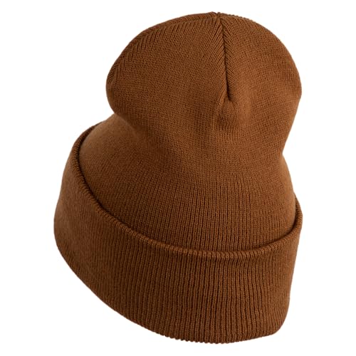 e4Hats.com 12 inch Cuffed Knit Long Beanie - color: Caremel