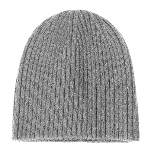 ZLYC Men Winter Knit Fisherman Beanie Hat Fashion Warm Daily Skull Cap - color: Solid Gray