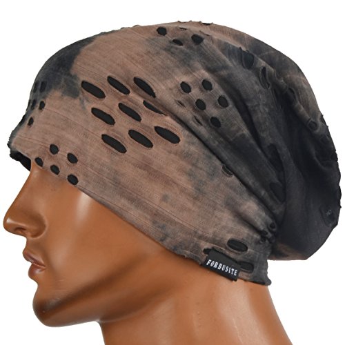 Mens Slouch Hollow Beanie Summer Skullcap B090 - color: B-brown