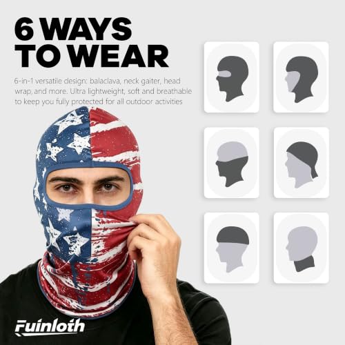 Fuinloth Balaclava Ski Mask, Motorcycle Summer Thin Cooling UV Protection - color: Canada Flag
