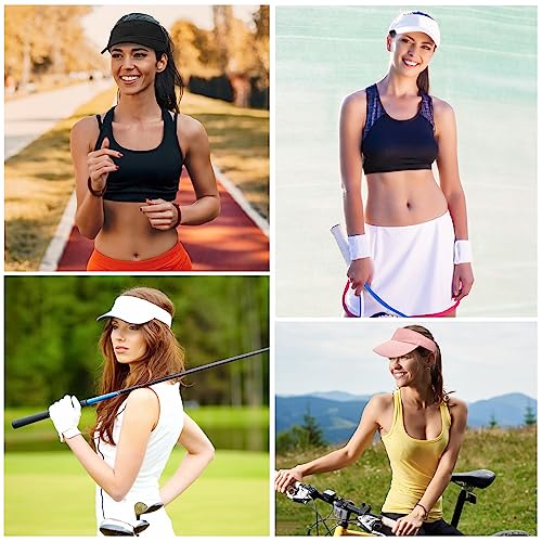 Ultrafun 12 Pack Sun Visor Hats Women Men Outdoor Sports Beach - color: 12pack-black