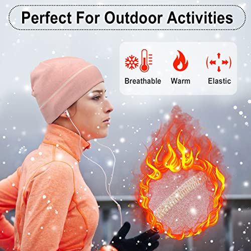 HASAGEI Thermal Running Hat - Men's Skull Cap Cycling Cap Under Helmet for Winter - color: Pink