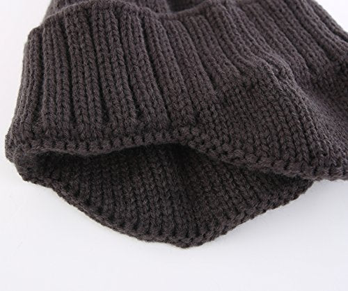 Home Prefer Mens Winter Hat Knit Earflap Hat Stocking Caps with Ears Beanie Hat - color: Gray