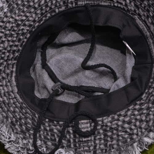 Cotton Denim Distressed Bucket Hat, Sun Hat, Hat for Men and Women - color: Blu16