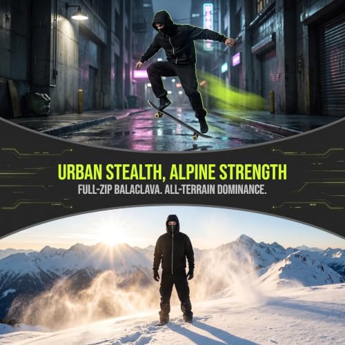 EUDOLAH Balaclava Jacket Zip Up Fashion Double Layer Hoodie Hip Hop Outerwear Jacket Y2K Clothing for Men and Women - color: Grey, size: XX-Large