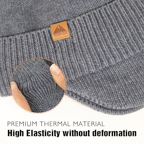 TOP-EX DryKnit™ 80% Merino Wool Waterproof Ear Flap Beanie M/L/XL - color: Light Grey, size: Medium-Large