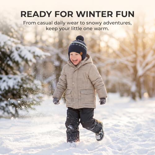 Moon Kitty Baby Boys Hats Toddler Beanies for Boys Winter Fleece Winter Hat Boys - color: Diamond-shaped Jacquard, size: 6-10 Years