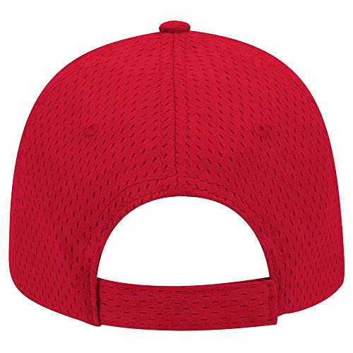 Ashen Fane 6 Panel Polyester Pro Mesh Low Profile Baseball Cap - color: Red