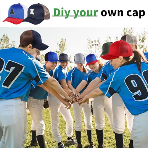 Suhine 24 Pcs Blank Trucker Hat Bulk,Unisex Baseball Cap - color: Dark Color