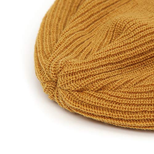 UNDERCONTROL Flexible Fit Logo Embroidery Beanie for Unisex, Fall Winter Thin Long Acryl Trawler Knit Slouchy Skull Cap, Korea
