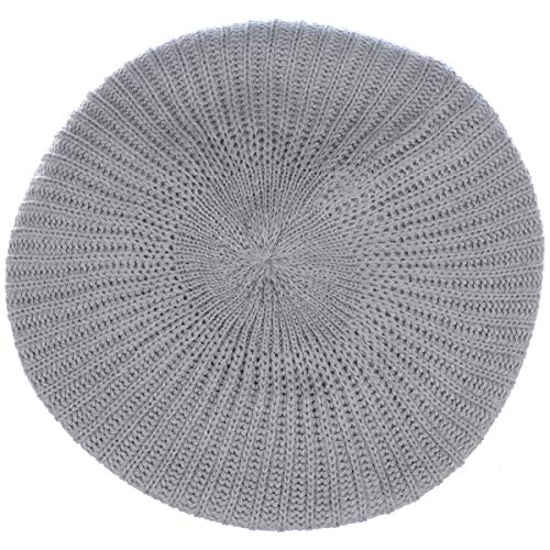 an Fall Winter Knit Beanie Beret Hat for Women Soft Knit Lining Many Styles - color: Light Grey