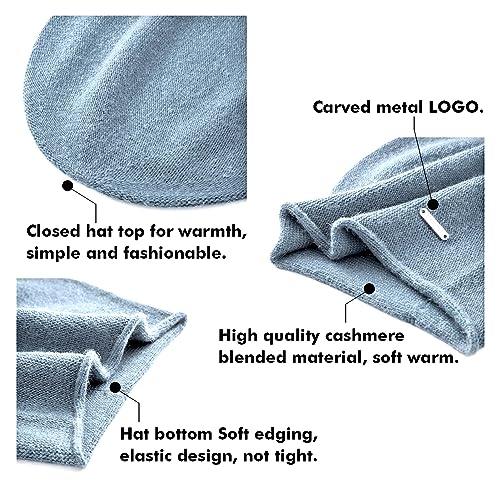 Knit Slouchy Beanie Hats for Women Cashmere Ski Cap Knitted Wool Soft Warm Winter Hat - color: A16-blue
