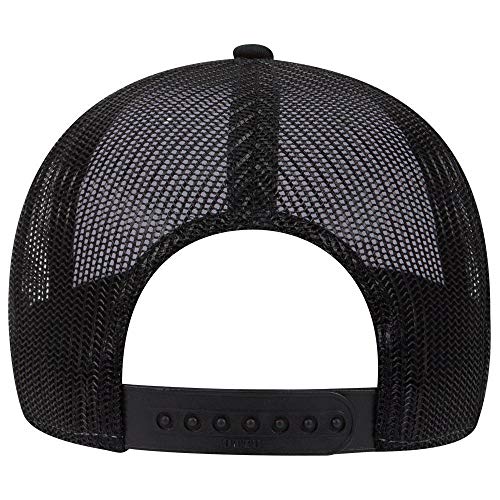 OTTO 6 Panel Low Profile Contrast Vertical Mesh Back Cap - color: Blk/Wht/Blk