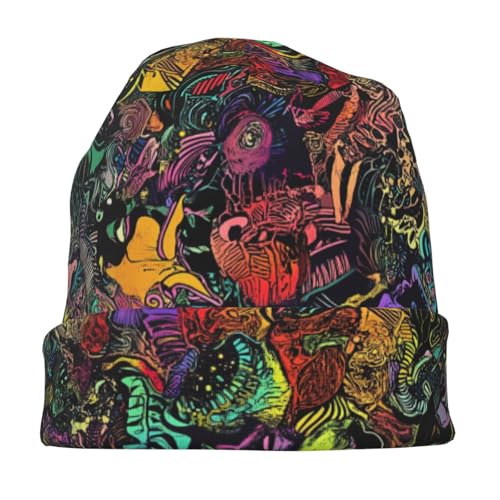Beanie Hat for Men Women Slouchy Beanie Skull Sleep Cap Soft Lightweight Chemo Hat Stretch Cancer Headwear - color: Color Magic