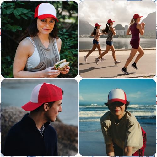 Sublimation Blank Trucker Hats, Foam Mesh Caps Embroidery Sublimation - color: Red