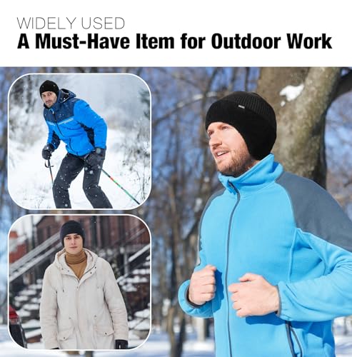 Wmcaps Winter Fleece Lined Beanie with Earflaps for Men Women Outdoor - color: Maroon